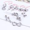 Geometric Stainless Steel Round Circle Jewelry set Stud Earring Hoop Earrings Drop Earring
