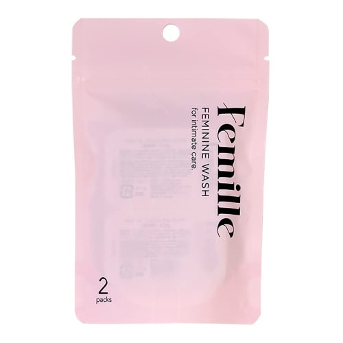 Femille Feminine Wash FD 2-Pack, Fragrance-Free, Mildly Acidic, Freeze-Dried Delicate Zone Soap, Preservative-Free, Colorant-Free, Individually Wrappe