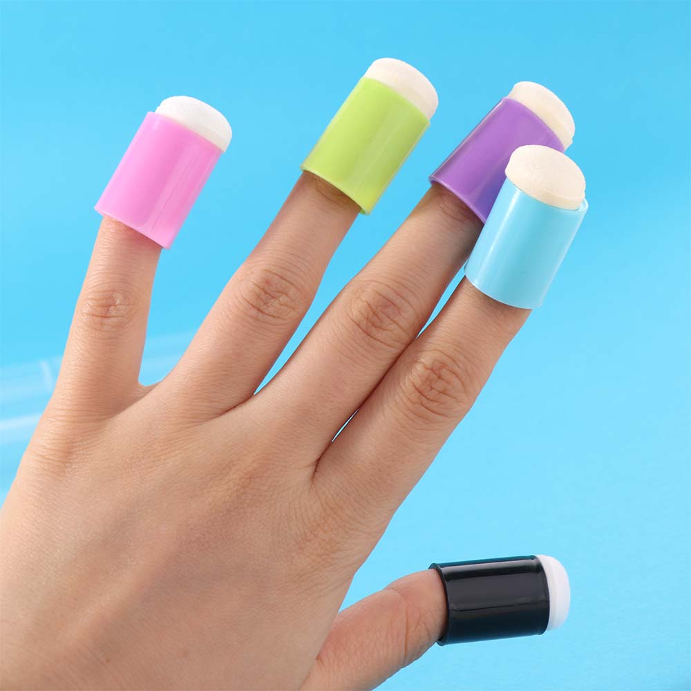 30pcs Inking Staining Finger Painting Sponge DIY Painting Finger Cot Colorful Dauber Sponge  Drawing