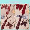 Childrens School Style Cotton Red Plaid Tie With Bowknot For Kids School Uniforms