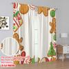 2pcs,2D Plane Printing Light Filtering Curtains Christmas Cookies Gingerbread Sweets (2) Polyester Woven (without Rod) Outdoor