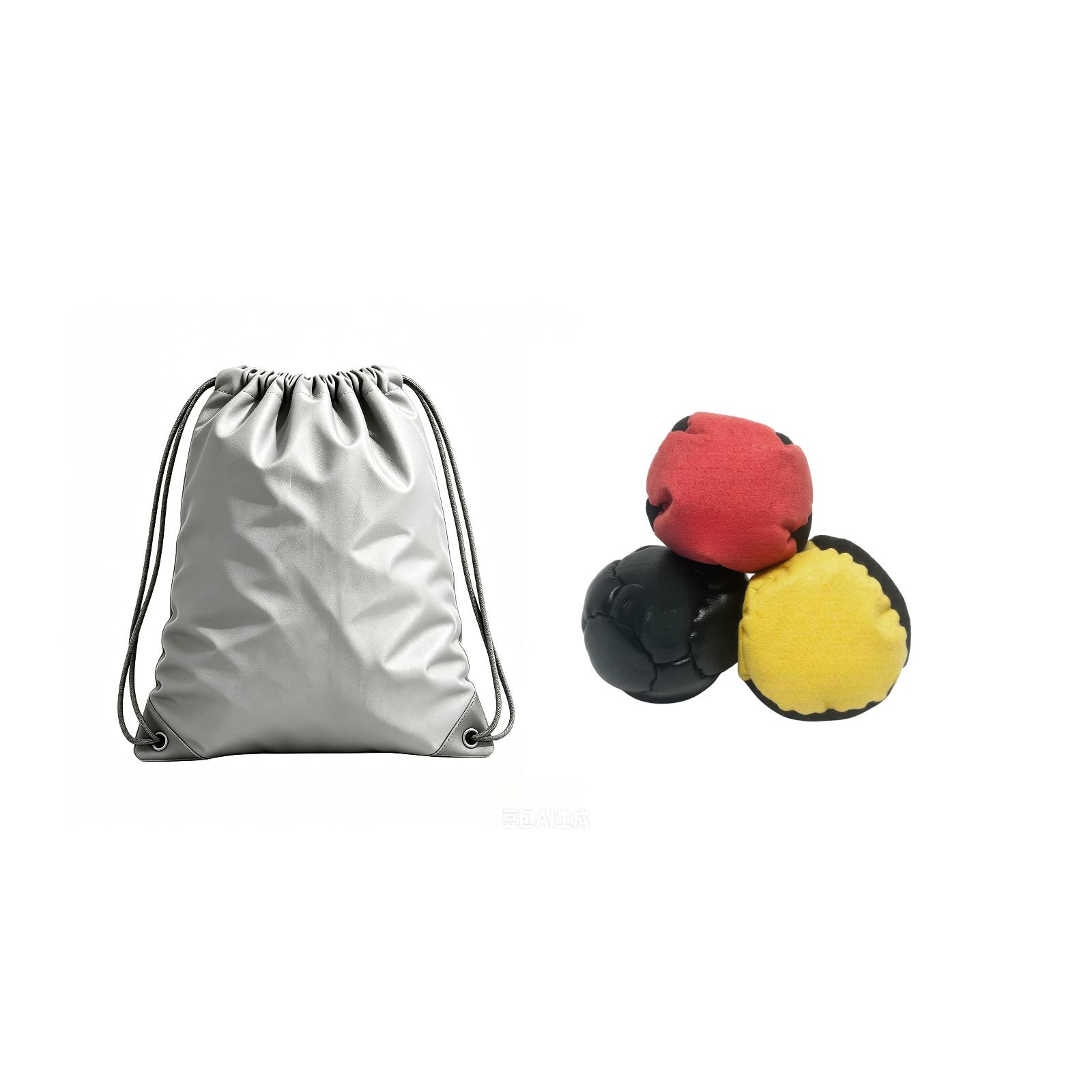 

3pcs Bean Bag Balls Set with Carrying Drawstring Bag Suitable for Outdoor Sports Activities for Adults Boys and Girls Durable Material красный