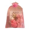 Pocket Hug Plush Bear Toy with Encouragement Card Mesh Bag Mini Positive Stuffed Bear Doll with Knitted Hat Inspirational Gift