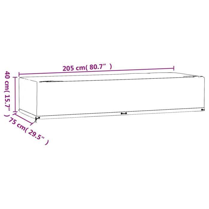 VidaXL Housses pour chaise longue 2 pcs 12 œillets 205x75x40 cm PE 3155393