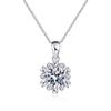 Classic Snowflake Pendant Necklace D Color 1ct Moissanite Fashion Jewelry Women