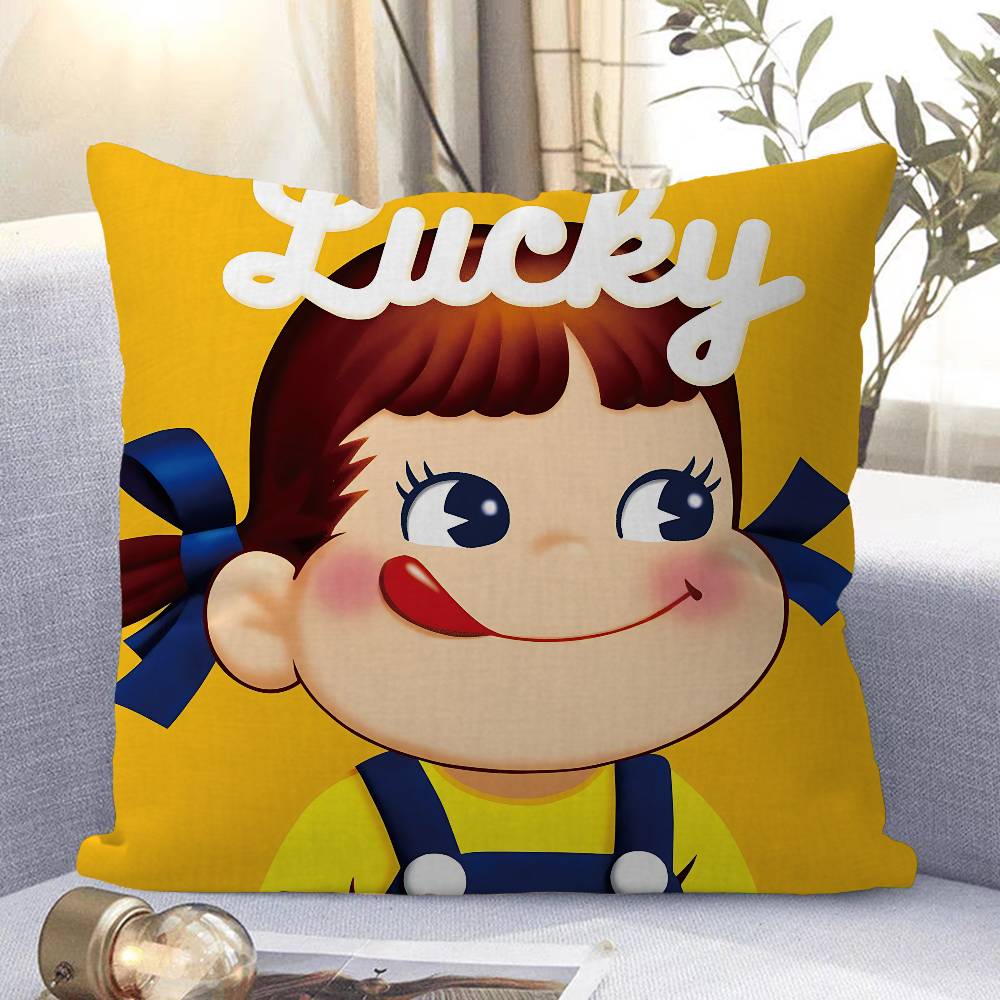 SÖT M-Milky P-Peko-chan Kontors Kudde Kuddfodral Bil Kuddfodral 45X45CM Ländryggskudde Soffa Kuddfodral