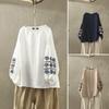2022 Autumn Elegant Women's Floral Embroidered Lantern Sleeve Casual Shirt