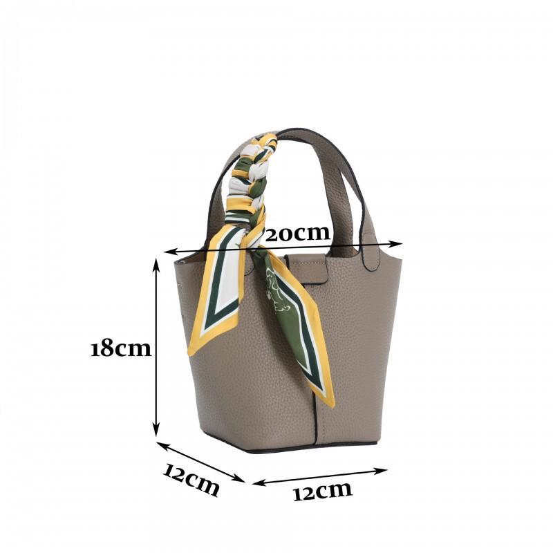 Bag First-layer Cowhide Bucket Fashionable Portable Vegetable Basket Leather Mother