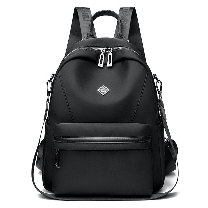 

Водонепроницаемый рюкзак из Оксфорда, женский дорожный многофункциональный рюкзак через плечо, студенческий школьный рюкзак чёрный