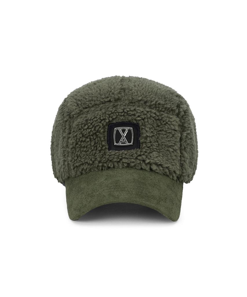 Bajal Va Square Studded Fleece Camp Cap Khaki