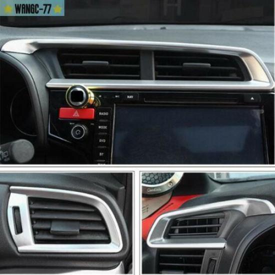 Silver Front Dashboard Air Vent Outlet Cover Trim For Honda Fit Jazz 2014-