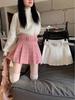 Women's High-Waisted Pleated A-Line Midi Skirt with Belt - Retro Style for All Seasons