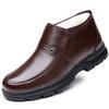 Cotton Shoes Men's Winter Warm Piled Thickened Leather Wool Cotton Shoes Men's Middle-aged and Elderly Father Father Shoes