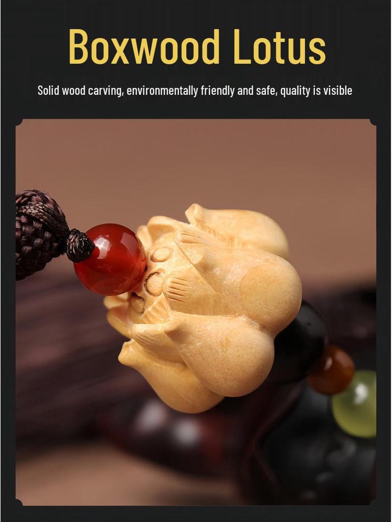 Peach Wood Gourd Car Pendant - Rearview Mirror Hanging Ornament for Safe Travel.