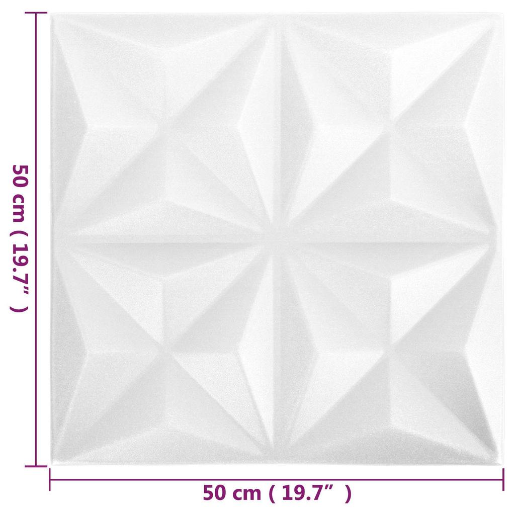 Wall Panels 48 pcs Origami White 50 x 50 cm XPS Foam