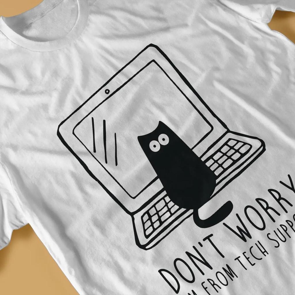 Linux Operating System Dom't Worry Black Tshirt Homme Men's Clothes Blusas Polyester T Shirt For Men