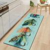 1Pcs Modern Minimalist Colorful Feather Fish Non-Slip Washable Area Rug Runner for Entryway, Living Room, Bedroom & Patio