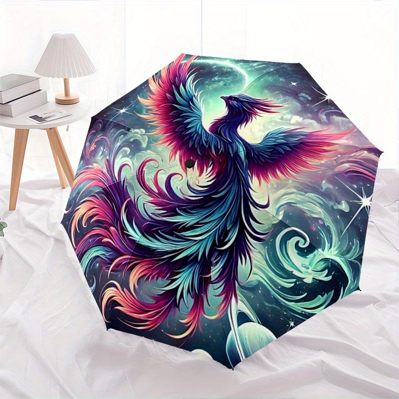 1pc Stellar Phoenix Durable Cartoon Folding Umbrella, Portable Compact Umbrella for Men and Women R062