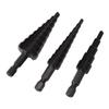 3pcs Precision Step Drill Bit Set Hex Shank Bearing Steel Step Drill Bit  Home Improvement