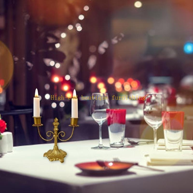 Винтажный Антикварный Держатель Железный Подсвечник с 2 Руками Европейский Металлический Стенд Канделябр для Центральных Композиций Стола China Mainland