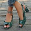 Fashion Summer New Fashion Sandals Women Solid Color Fish Mouth Thick High Heels Large Size Back Hollow Women Shoes Gladiator Sandalias