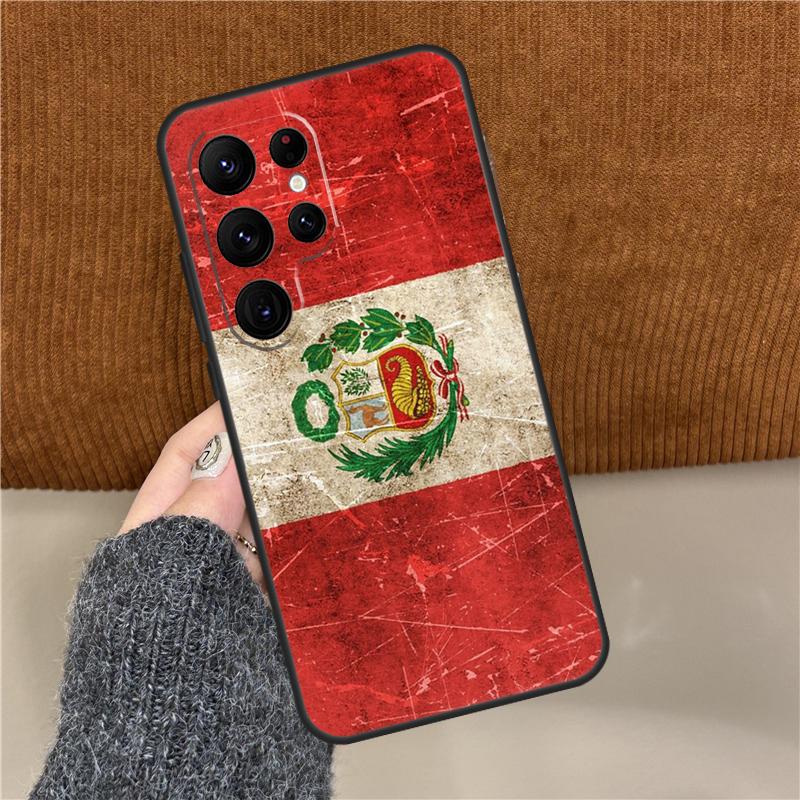 Peru Flag Phone Case For Samsung Galaxy S25 Ultra S9 S10 S20 S21 S22 Plus S24 FE S23 Ultra Back Cover