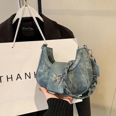 New Fashion Women's Handbags On Sale Shoulder Bags Women Solid Butterfly Decoration Unique Design Simple Bags for Women