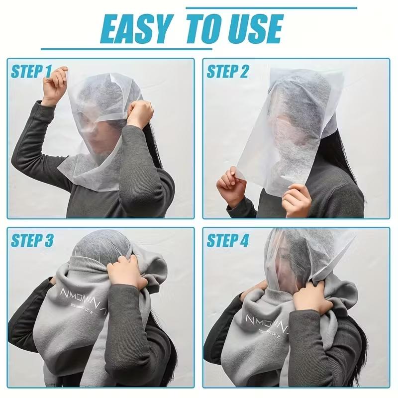 50/100Pcs Disposable Makeup Protector Hoods Breathable Cosmetic Beauty Masks For Bridal Party Wedding Travel Daily Makeup