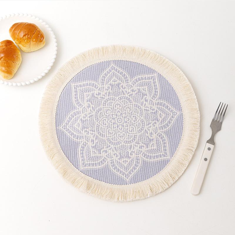 Coaster, Nordic fabric, tassel insulation mat, heat-resistant home pot mat, dining mat, Bohemian decorative mat