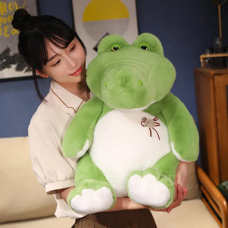30/40/50cm Medal Green Crocodile Plush Doll Stuffed Animals Appease Toys Kids Gift Cartoon Pillow Home Decor Soft Cushion