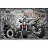 Cool 3d Graffiti Wallpaper 3d Motorcycle Car Mural Bar Cafe Club Wallpaper Car Shop Industrial Decoration Wallpaper