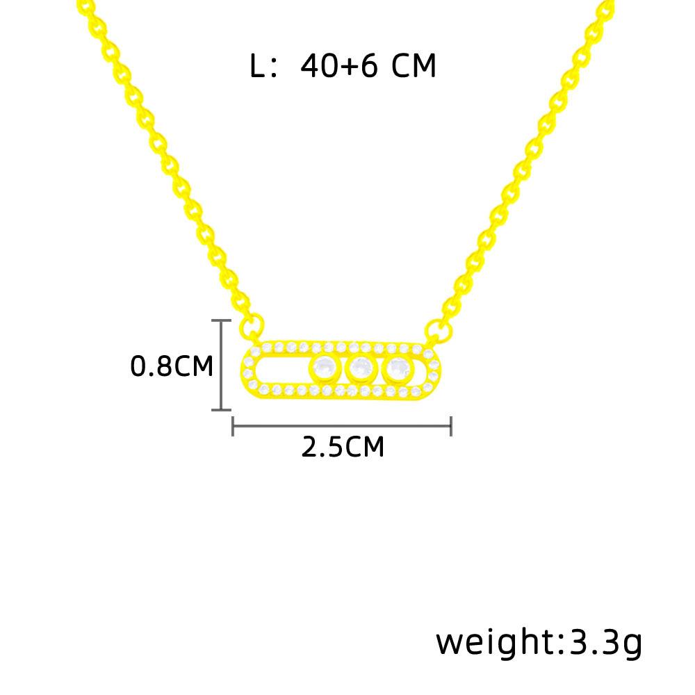 Einfache geometrische Halskette aus Zirkonia aus Titanstahl für Damen, Nischendesign, Ins Tide Fashion Design, Pendelleuchte, Luxus-Schlüsselbeinkette