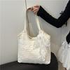 Silk scarf versatile temperament fashion tote bag women's lace summer foreign style commuting new solid color simple shoulder bag