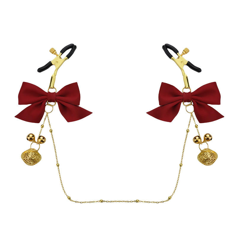 Golden Bell Vintage Metal Nipple Clamps BDSM Adult Toys Erotic Bow-Tie Nipple Clamps Clitoral and Labia Clamps