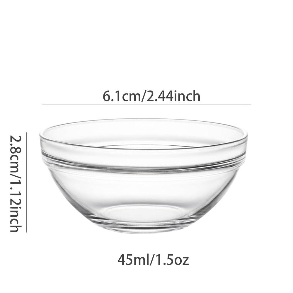 

10Pcs Small Glass Bowls Soy Sauce Dipping Bowls Clear Prep Bowls Stackable Serving Bowls for Ramekins Snack Fruit Dips Dessert