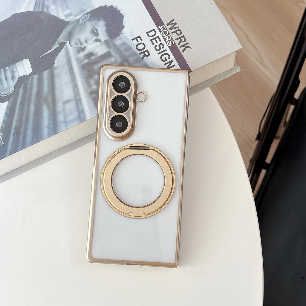 360 Rotating Magnetic Stand Hinge Tempered Glass Film Case for Samsung Galaxy Z Fold 8 7 6 5 4 for Magsafe Shockproof Slim Cover