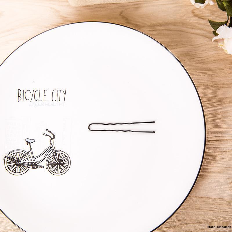 Fermacapelli coreani nuziali a forma di U neri - Pinze per capelli con bordo verniciato al forno extra spesse in scatola