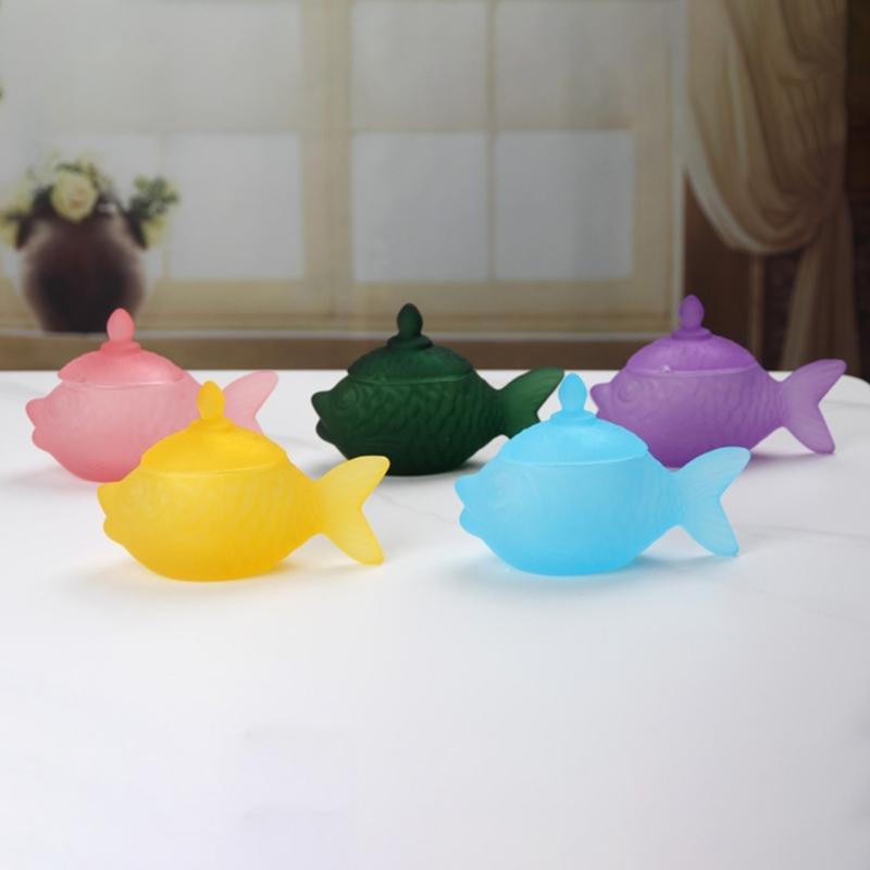 Delicate Fish Themed Glass Jar With Tight Seal Suitable For Storing Sweets Spices Or Office Supplies 16cm Size