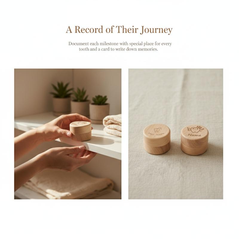 1Pcs Unfinished Wood Keepsake For Baby Teeth Hair & Memories Wooden Tooth Fairy Box Home Decor Birthday Gift