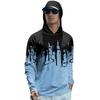Men's Lapel Printed Single Breasted Pocket Long Sleeve Casual Sports T-Shirt