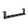 Wall-mounted Coat Rack - WENKO - Celano - 6 Hooks - Black Steel - Dimensions 39x11x5.5 Cm