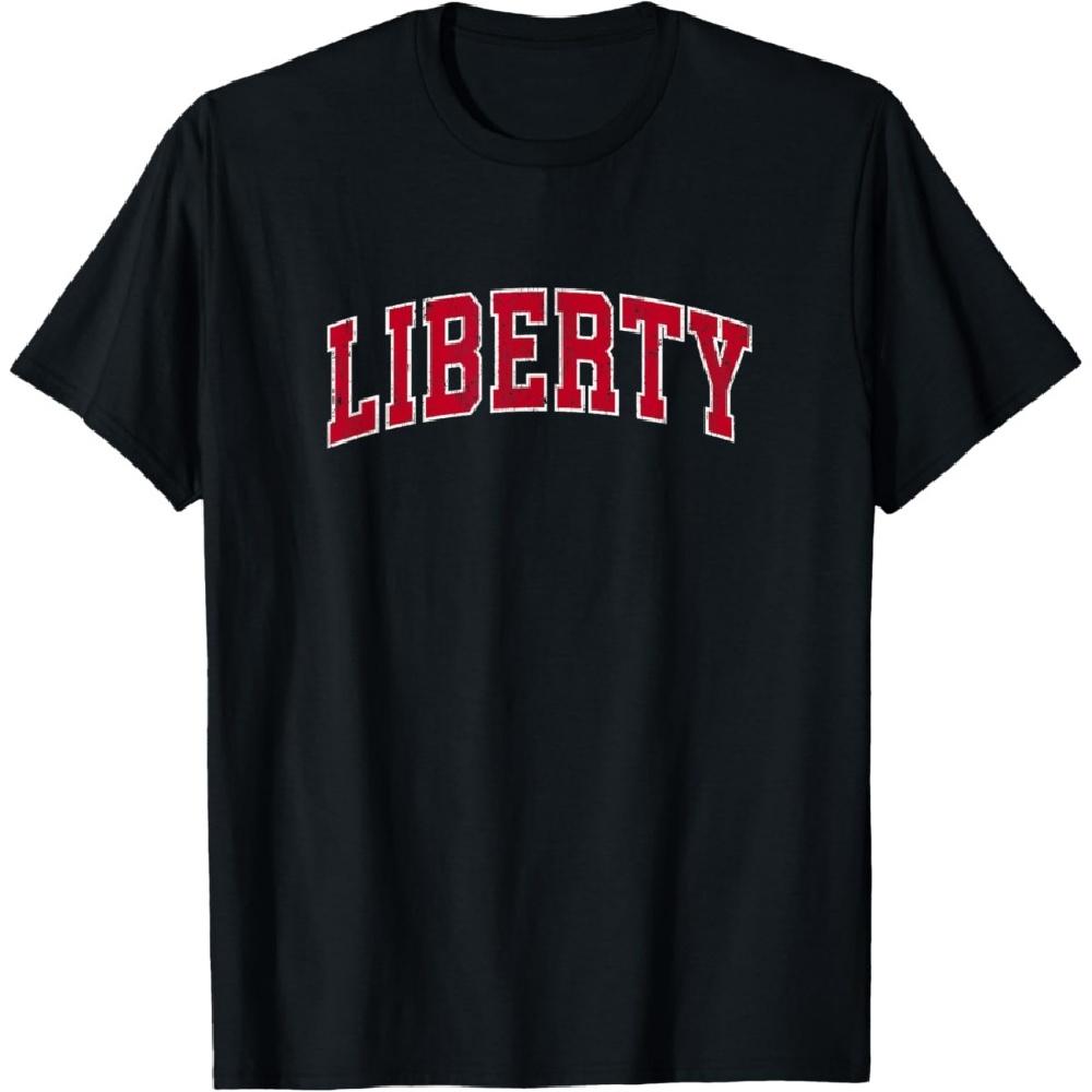 

Liberty Missouri MO Vintage Sports Design Red Design T-Shirt XXXXXL чорний