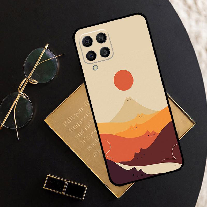 Cat Mount Fuji Japan Landscape For Samsung Galaxy M16 M06 M12 M13 M14 M15 M35 M55 M34 M54 M33 M53 M21 M31 M11 M32 M52 Case