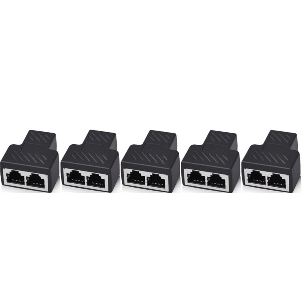 Network Rj45 Cable Port Network Cable Splitter Extender Plug Adapter Connector Split Into Two Splitter Coupler Cable Extender