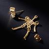 Skull Skeleton Drop Pendant Earrings Hip Hop Ear Stud Jewelry for Male & Female