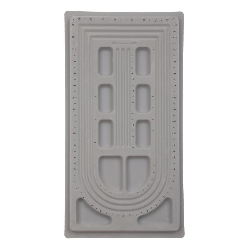 

Flocked Bead Design Board Necklace Bracelets Beading Organizer Tray DIY Jewelry Making Tray Measuring Board Easy to Use 1