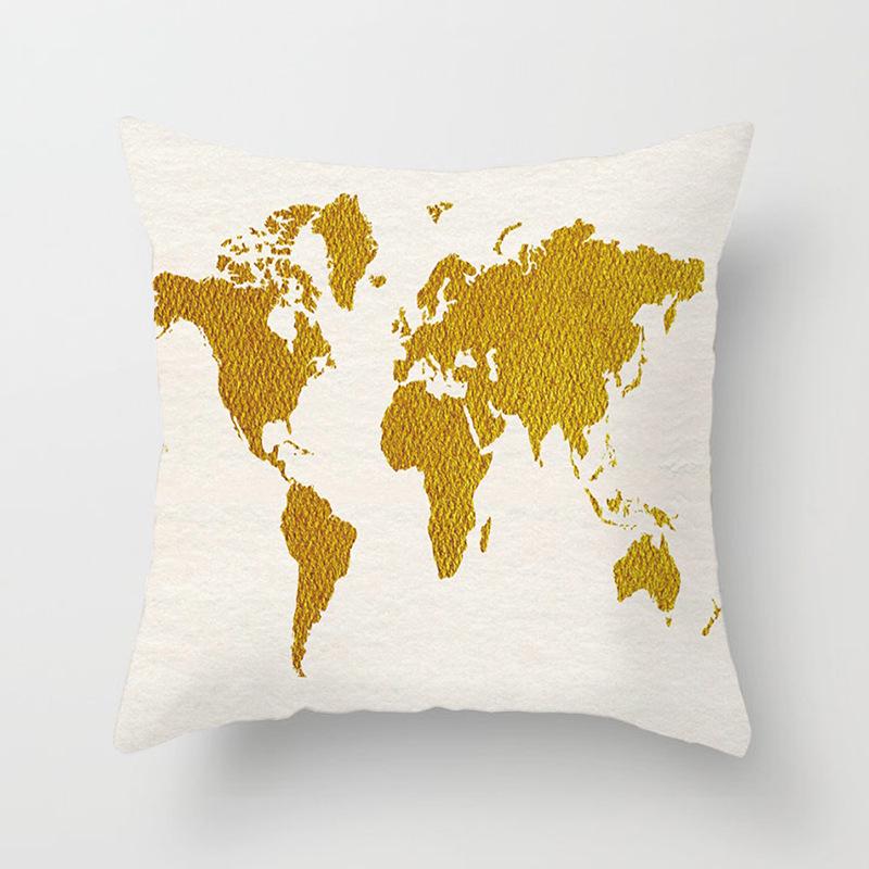 Sofa Pillow Cover, Cushion Cover, Nordic Home Textile Fabrics, Simple Golden Digital Printing