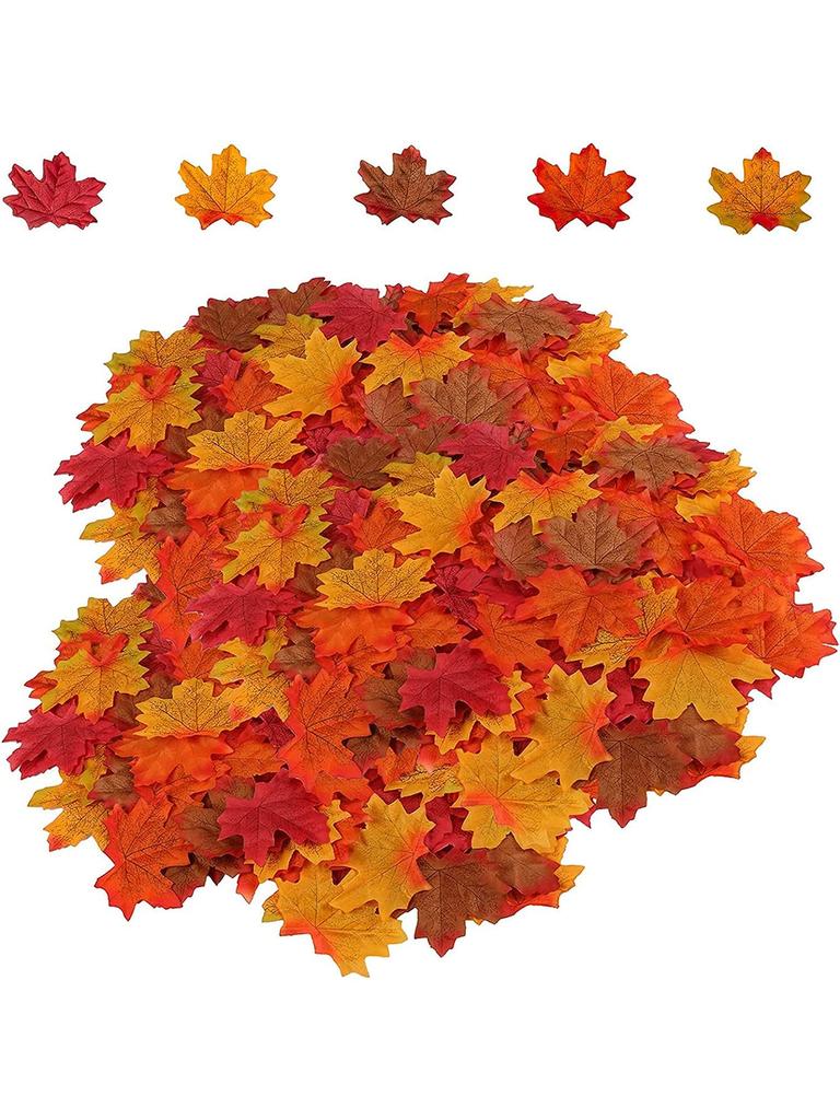 Artificial Plants Silk Maple Leaf Halloween Festival Party Scene Decoration Fall Home Room Vase Table Wedding Scrapbook Art Wall