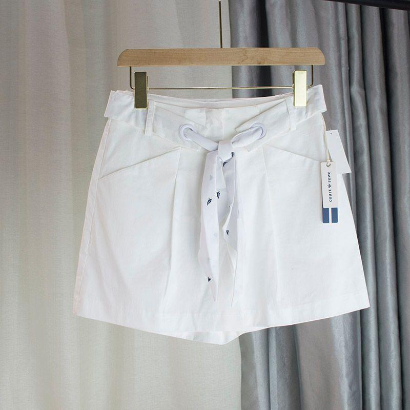 

М Полна Молодости! Плавающий Цветочный Пояс Свободная Большая Версия Утягивающие Приталенные Шорты с Высокой Посадкой из Хлопка с Эластаном Рабочая Одежда Нишевый Стиль White us6