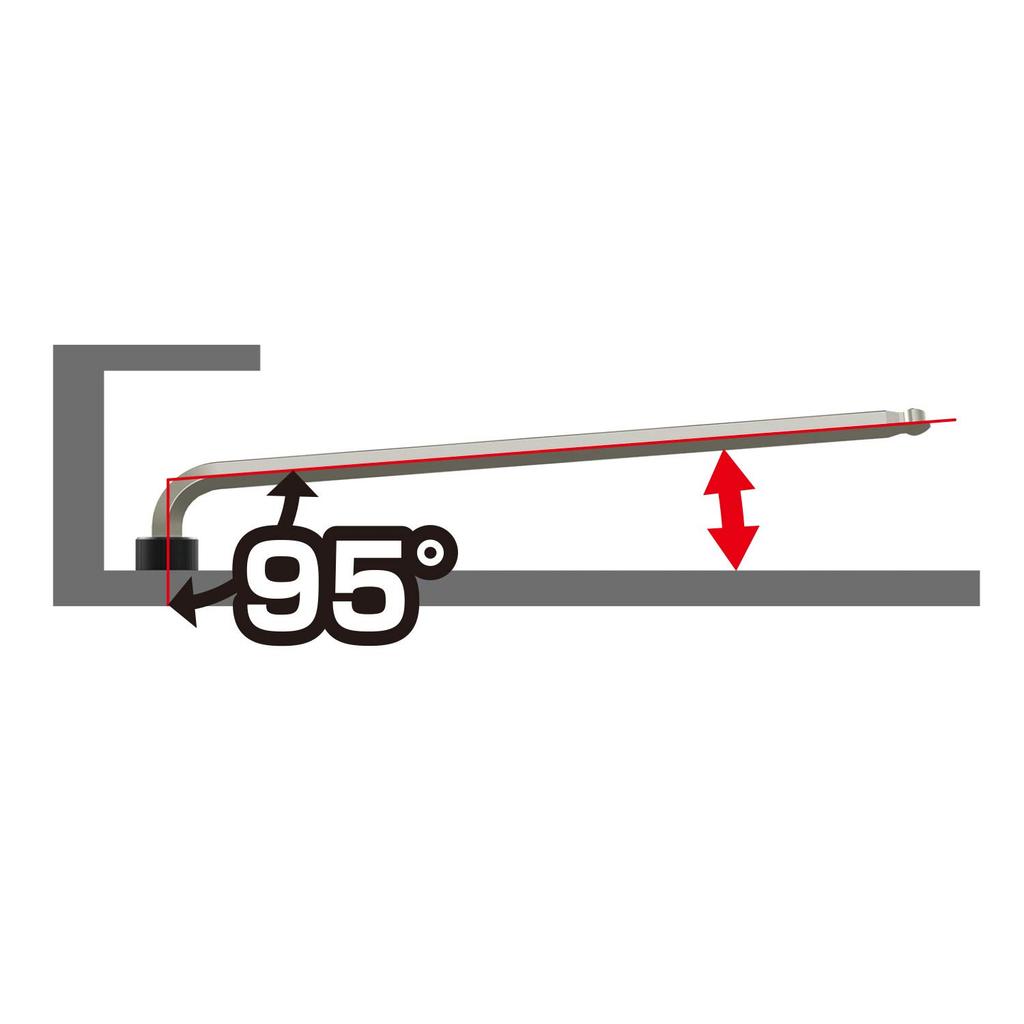 VESSEL 8200BP Hexagonal Ball Point Short 3mm L-Wrench, Shank,